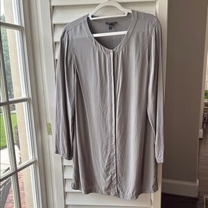 Eileen Fisher Silver Relaxed Buttoned Tunic